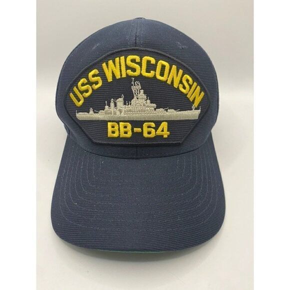 No brand / Not sure Other - Vintage USS Wisconsin BB-64 Snapback Blue Hat O1